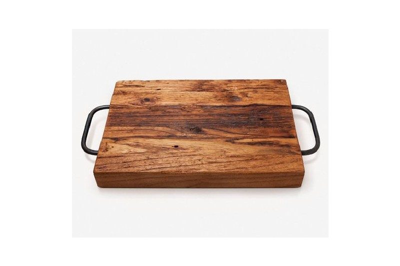 Lulu and Georgia Farmhouse Cutting Board on a gray background.