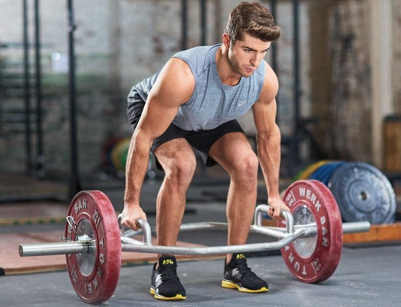 Man doing a deadlift.