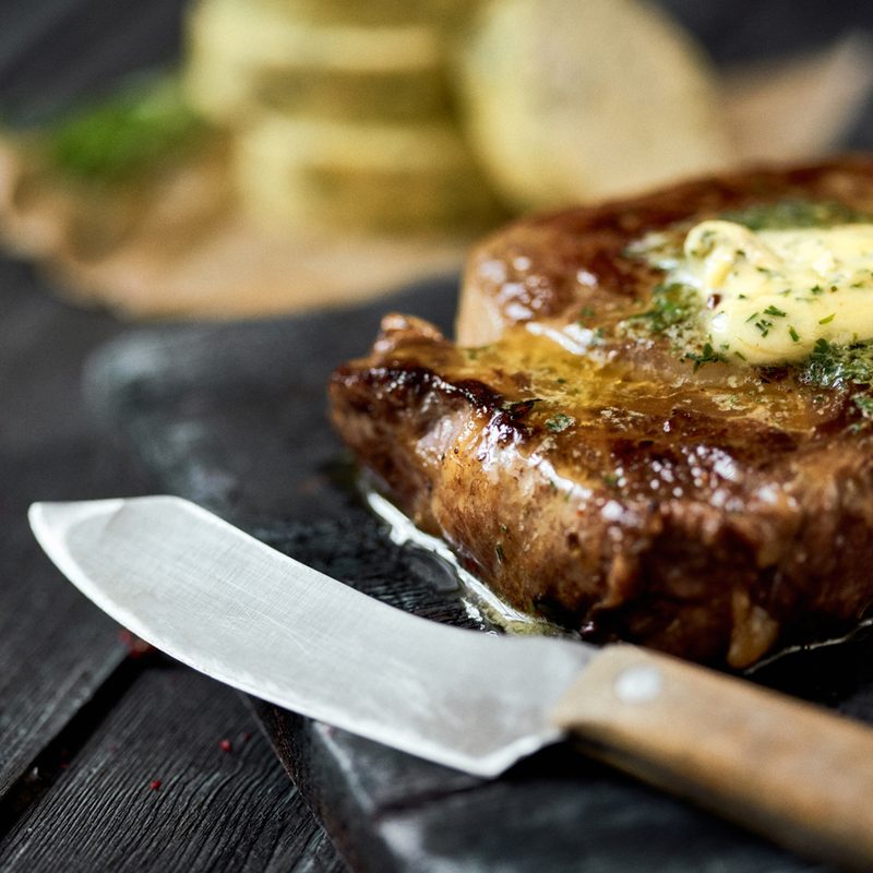 Beef steak with garlic butter