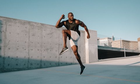 Man doing sprints and jumps