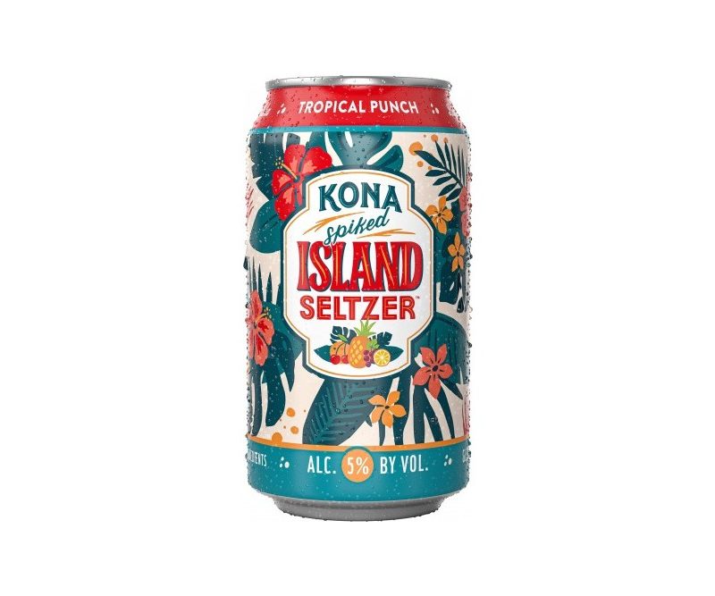 A can of Kona Brewing Spiked Island Seltzer on a white background.