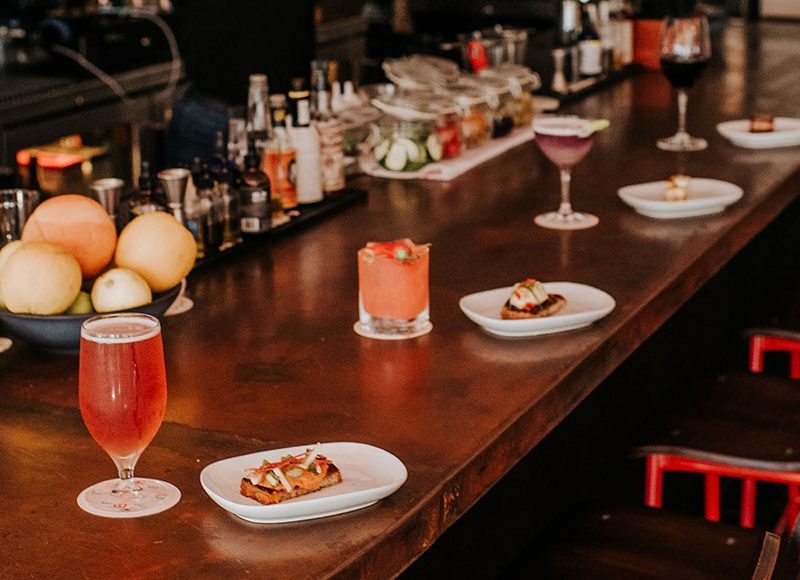 Food and drinks served on the Krog Street Market counter