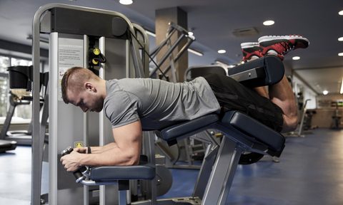 Man doing leg curls