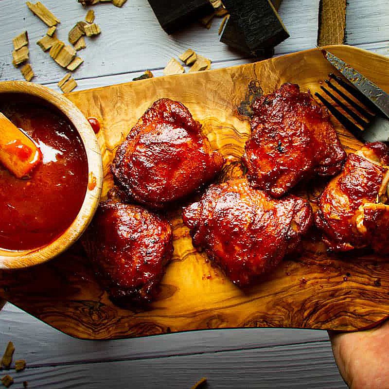 Smoked chicken thighs