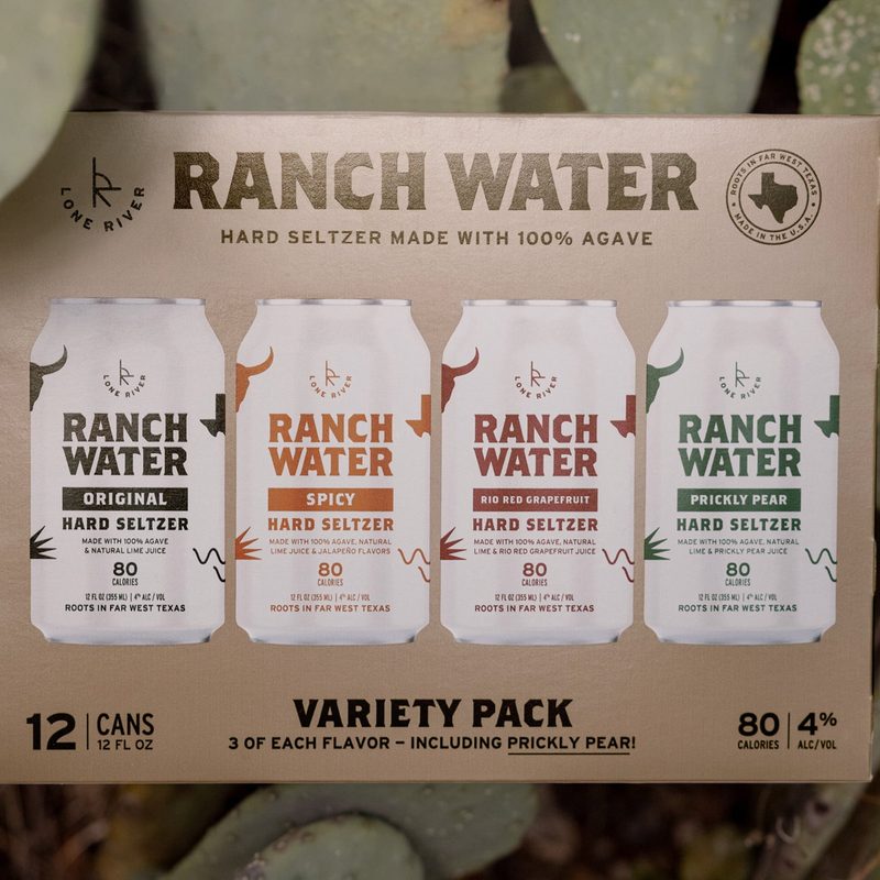 A variety pack of Lone River Ranch Water.
