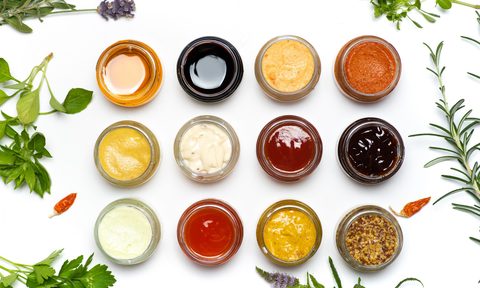 Sauces and spiced spreads in small jars
