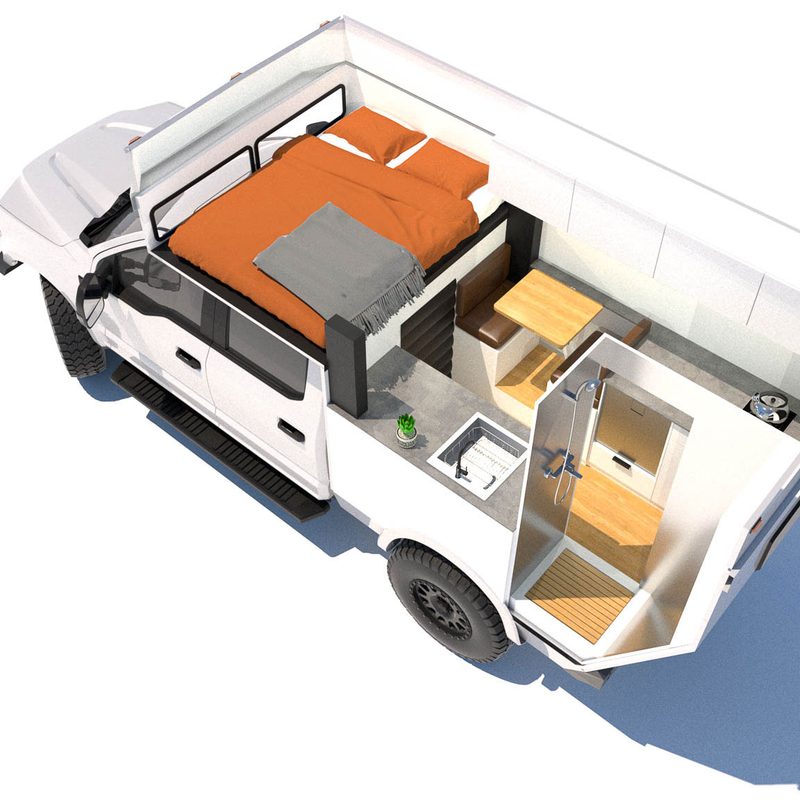 Rossmonster Overland The Baja Adventure Truck Camper Floorplan