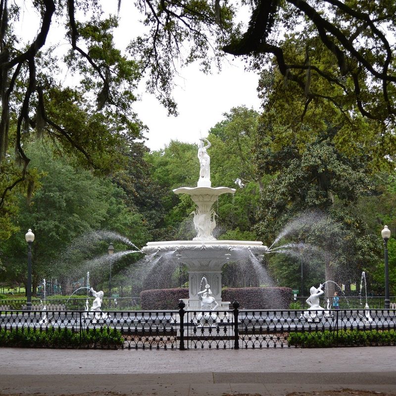 Historic square of Savannah, GA