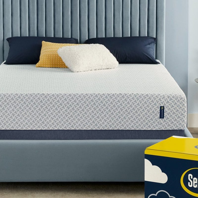 serta mattress on a bed frame