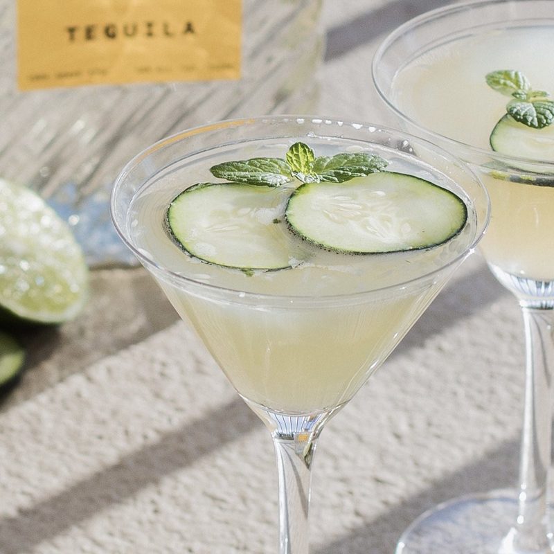 Two glasses of the Solento Eastside Cocktail.