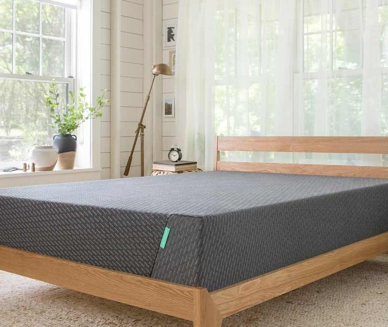 The Tuft & Needle Mint Mattress on a platform bedframe.