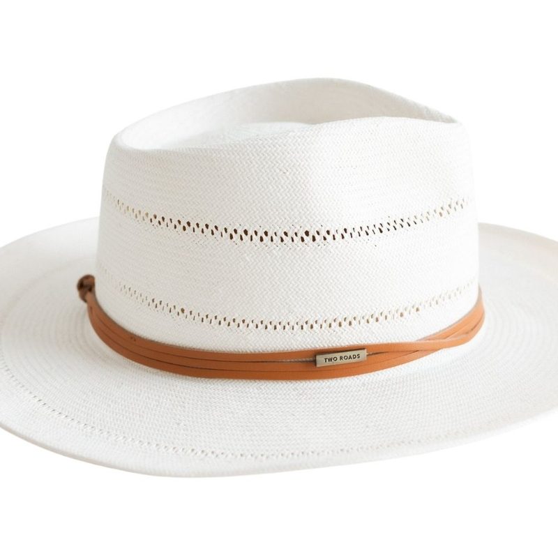 A white Two Roads Hat.
