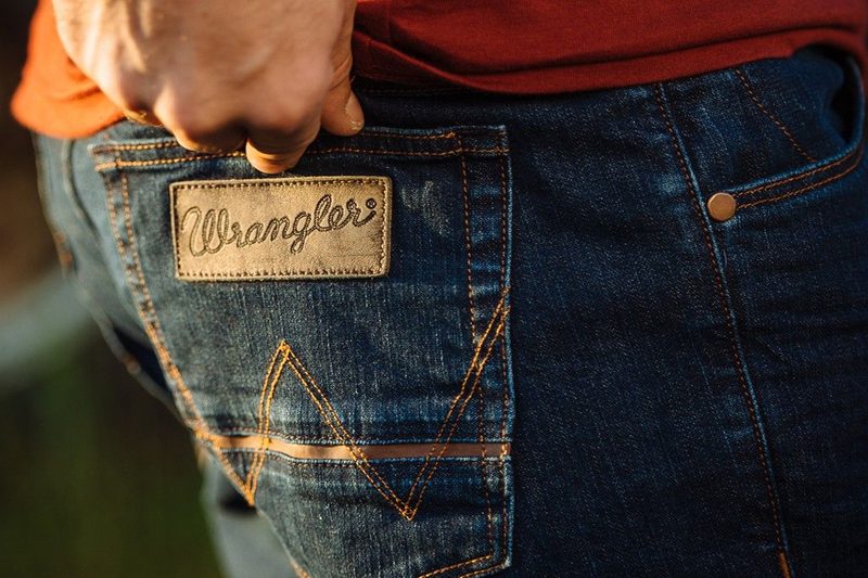 Back pocket of Wrangler jeans.