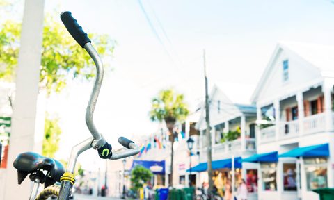 best car free us destinations key west bicycle parked on duval street travel usa