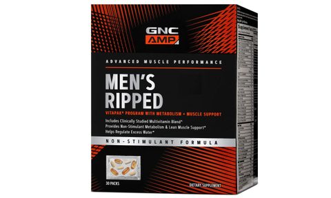 A box of GNC AMP men's Ripped Vitamin Multipack.