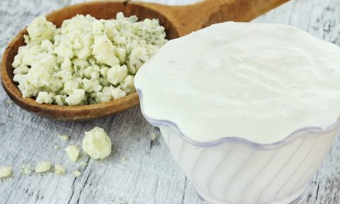 blue cheese dip recipe crumbled next to dish resiz