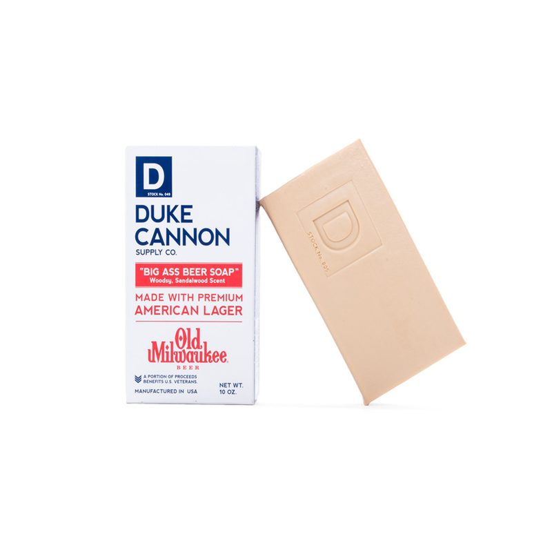 Duke Cannon Beer Soap and its carton.