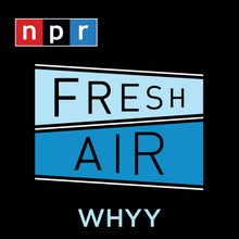 Fresh Air podcast logo in black background.