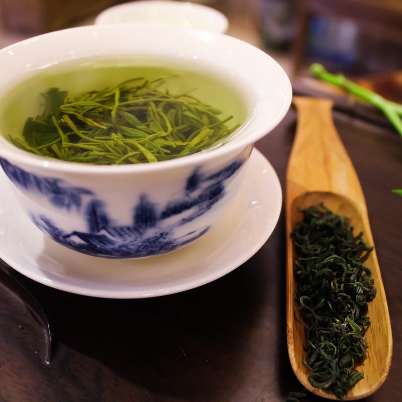 Loose leaf green tea.