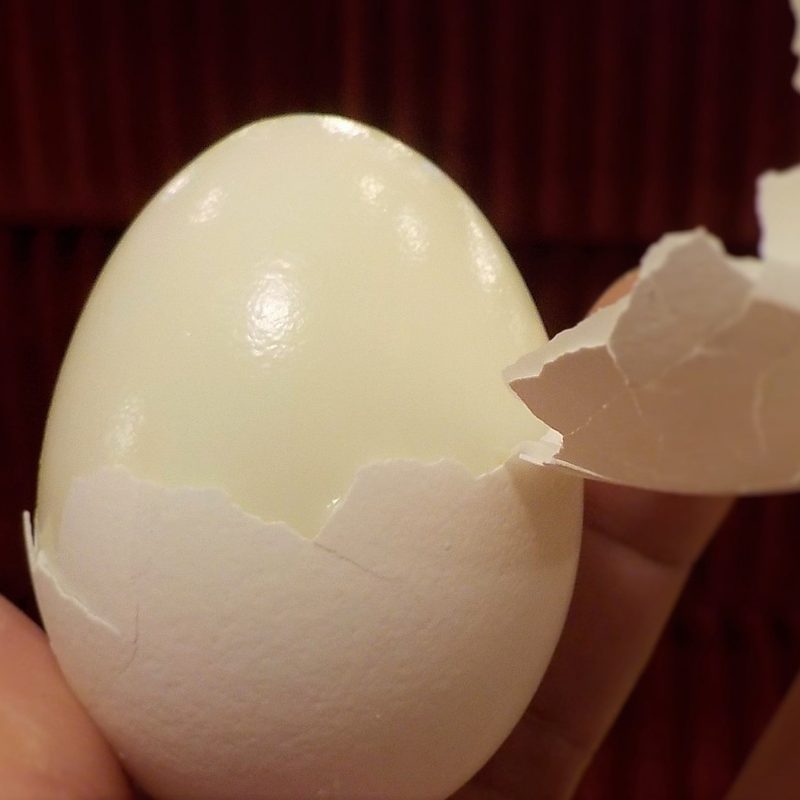 Hard-boiled egg peeled
