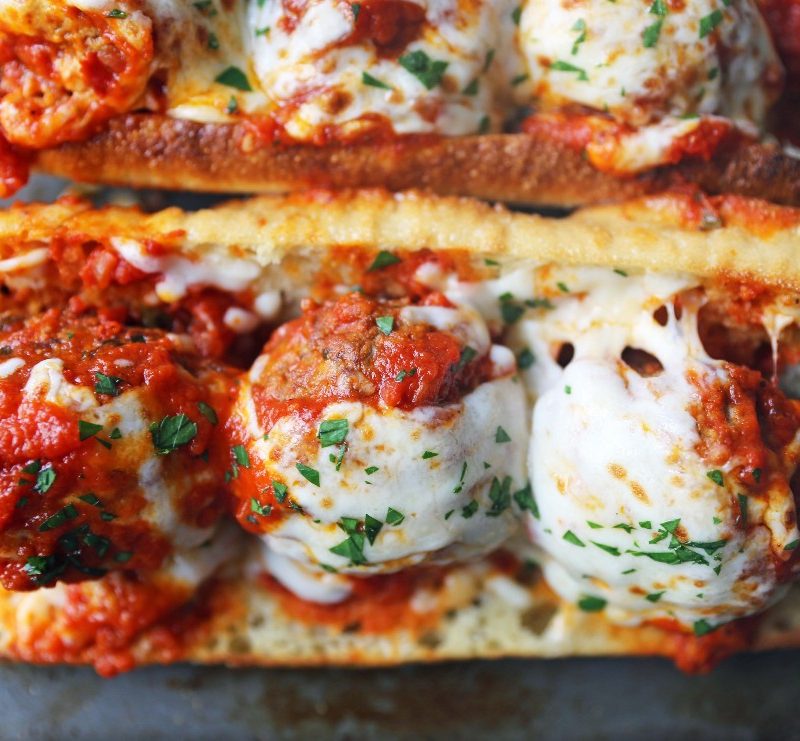 Italian meatball subs with cheese