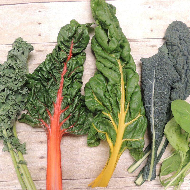 Dark leafy greens like kale, chard, and spinach