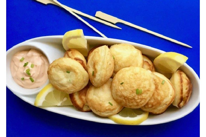 Lobster corn chowdah cakes