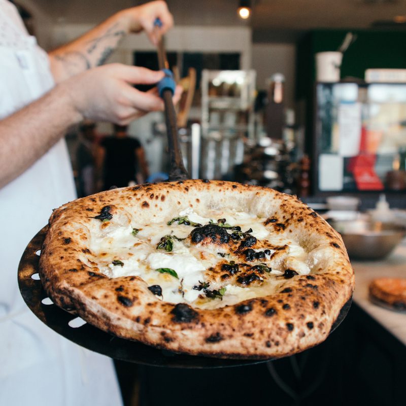 Neapolitan-style pizza from Lodge Bread Co.