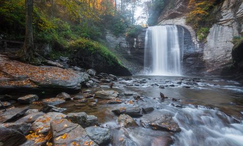 best forest bathing destinations looking glass waterfall
