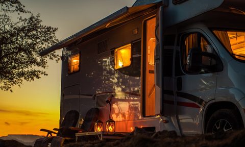 campers online purchase guide motorhome at dusk