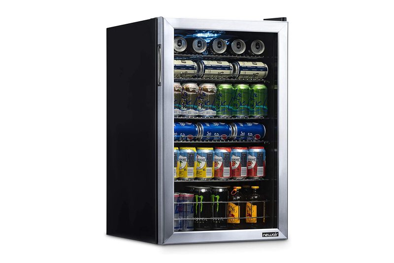 A filled NewAir 126-Can beverage cooler.
