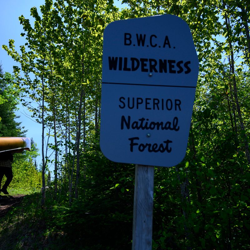 Sign for B.W.C.A. Wilderness and Superior National Forest
