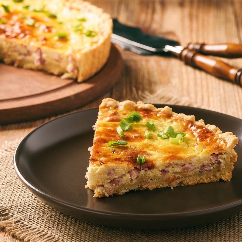 Traditional french pie with bacon and cheese - Quiche Lorraine