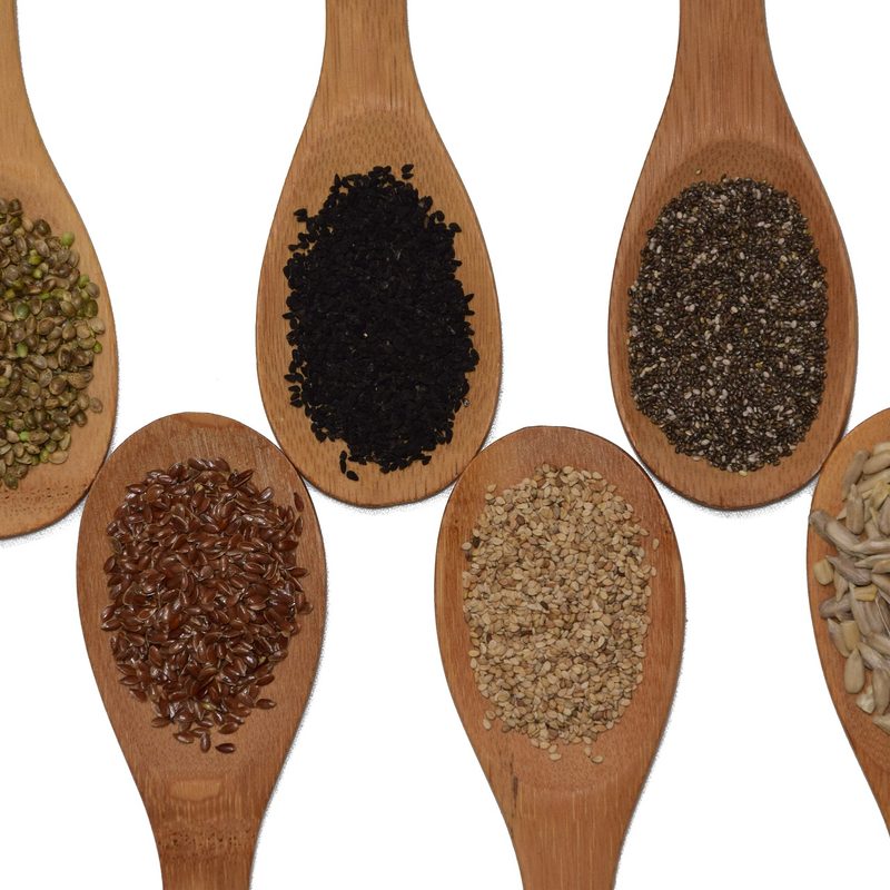 Chia seeds, flaxseeds, and others