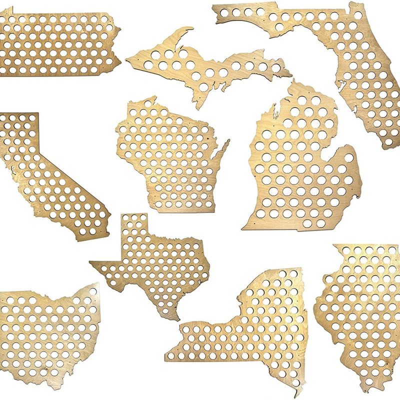 Skyline Workshop Beer Cap State Map.
