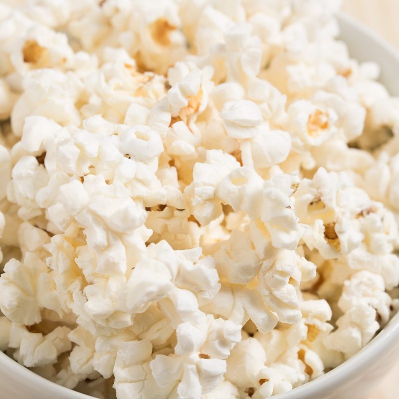 Air-popped popcorn in a bowl