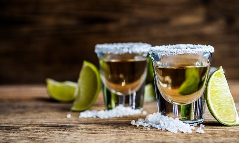 A couple of salted tequila shots.