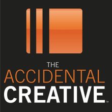 The Accidental Creative podcast logo in black background.
