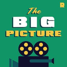 The Big Picture podcast logo that features film spiral rollers.