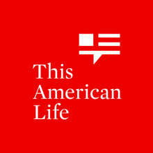 This American Life podcast logo in red background.