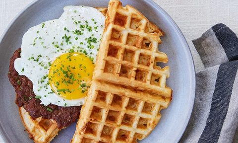 Waffle breakfast sandwich with chorizo recipe
