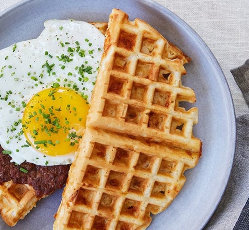 Waffle breakfast sandwich with chorizo recipe