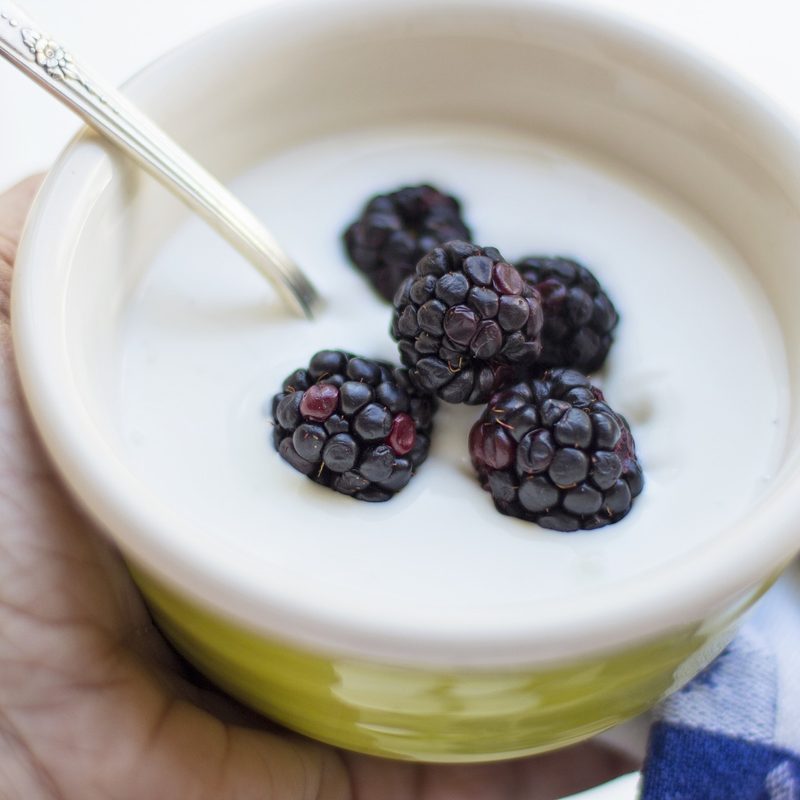 Cup of yogurt with berries