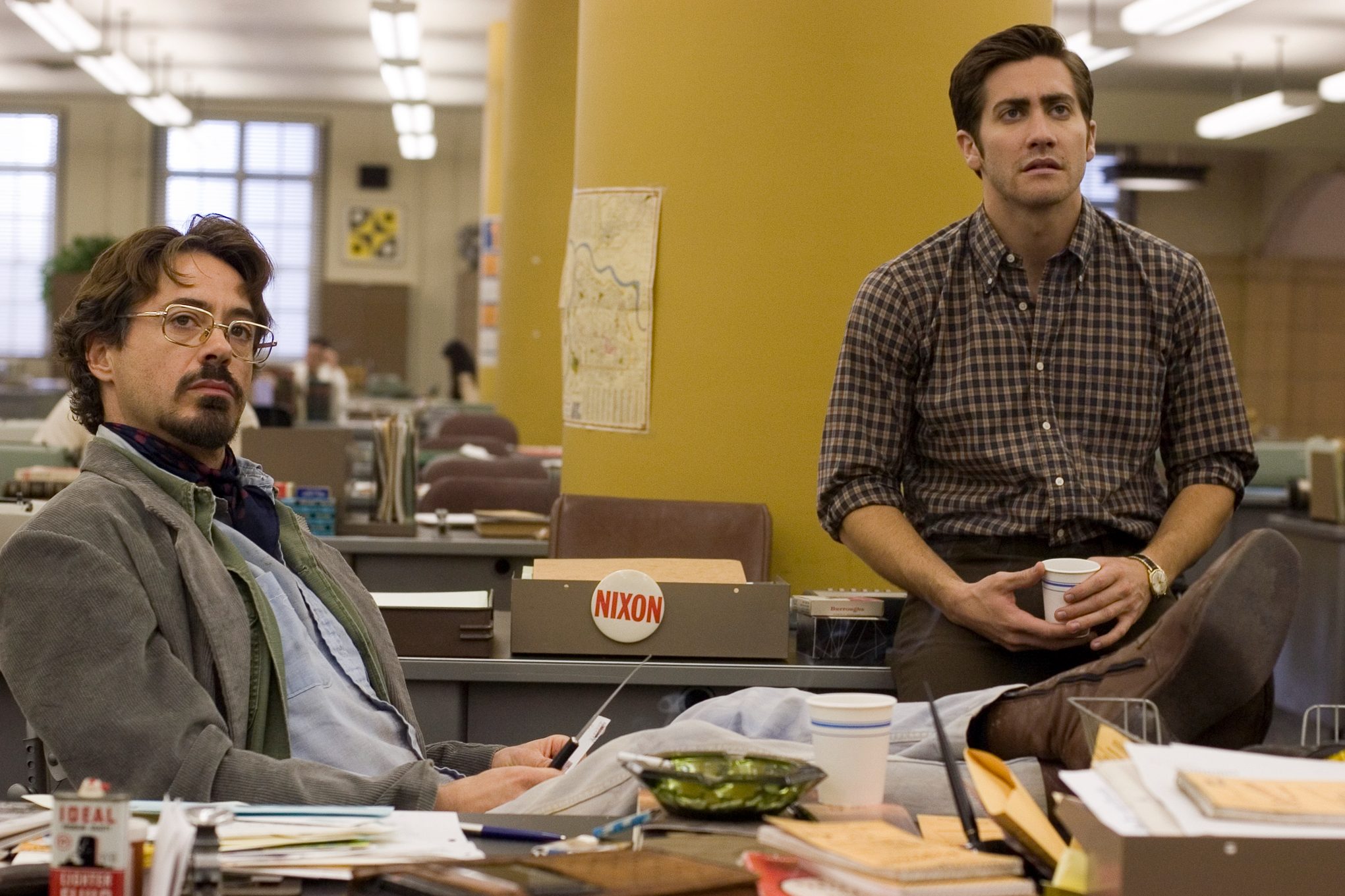 Jake Gyllenhaal and Robert Downey Jr. in Zodiac.