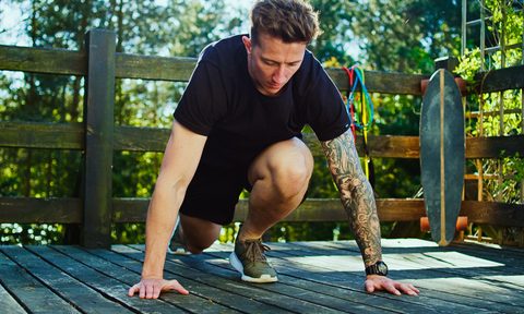 Man doing burpees