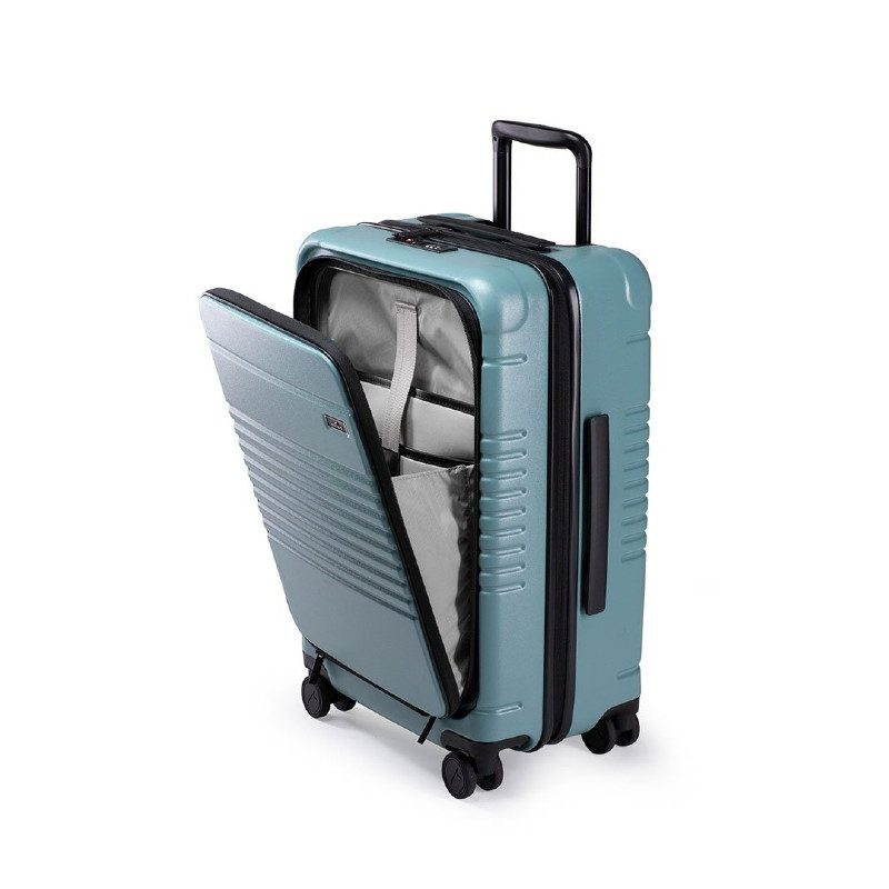 The Arlo Sky Zipper Carry-On Max is a sleek, functional bag.