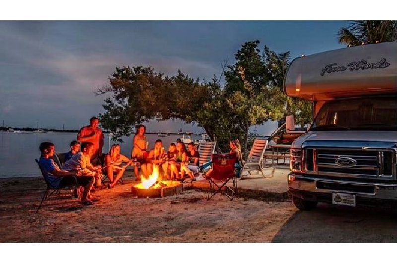 Campers Around a Fire Pit