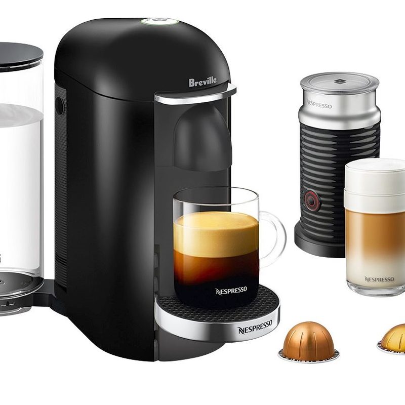 Breville Nespresso VertuoPlus Deluxe Bundle on white bg