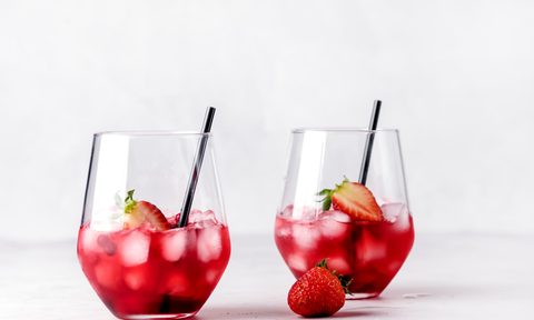 Glasses of cosmopolitan cocktail.