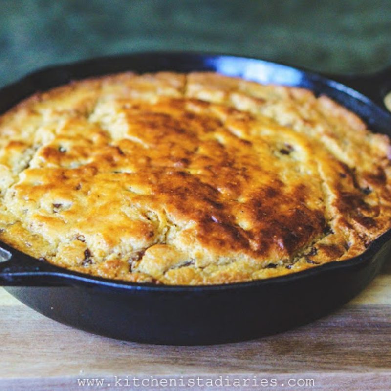 Sage Brown Butter Cornbread With Caramelized Onions
